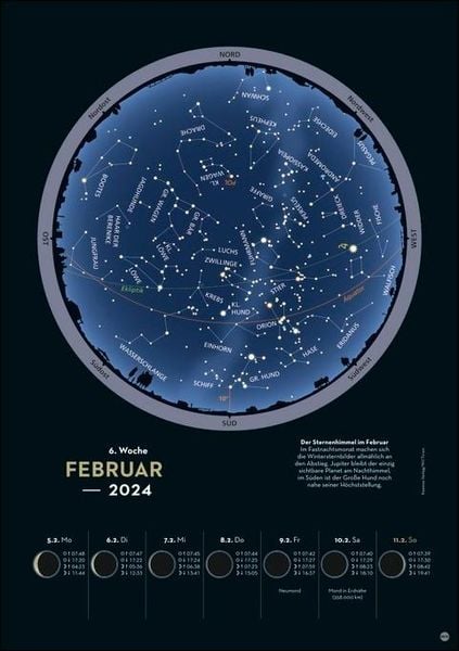 'Kosmos Himmelsjahr Wochenkalender 2024. Ein Best-of faszinierender 