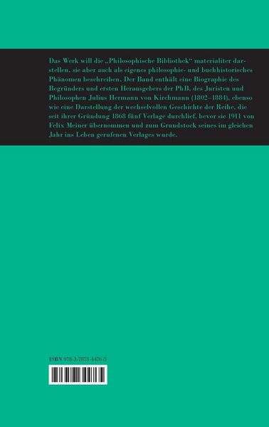 Produktbild: Die &raquo;Philosophische Bibliothek&laquo;