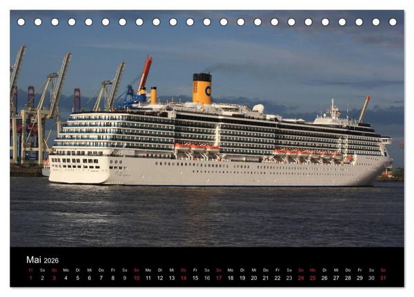 Produktbild: Schiffe im Hamburger Hafen (Tischkalender 2026 DIN A5 quer), CALVENDO Monatskalender