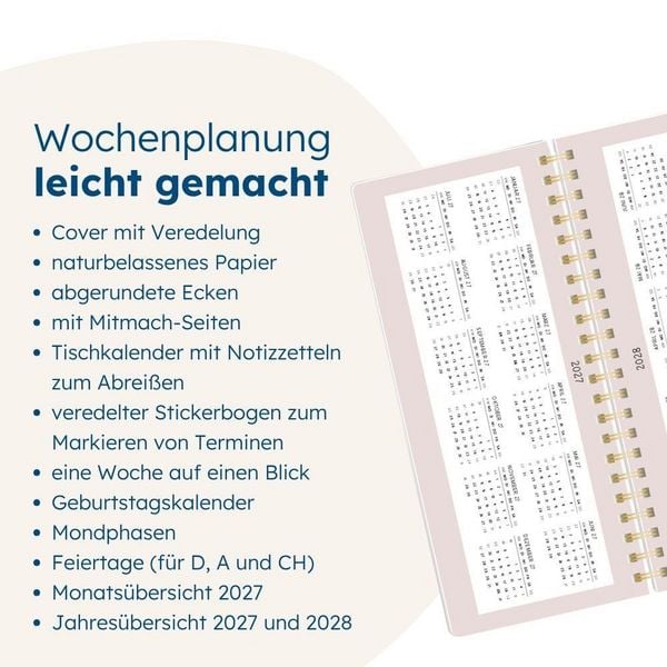 Produktbild: Wochenplaner 2027 Blumenmomente (mit Kalendarium)