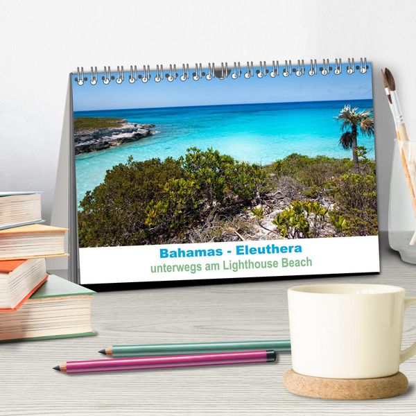 Produktbild: Bahamas-Eleuthera unterwegs am Lighthouse Beach (Tischkalender 2026 DIN A5 quer), CALVENDO Monatskalender