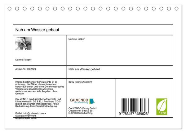 Produktbild: Nah am Wasser gebaut (Tischkalender 2026 DIN A5 quer), CALVENDO Monatskalender