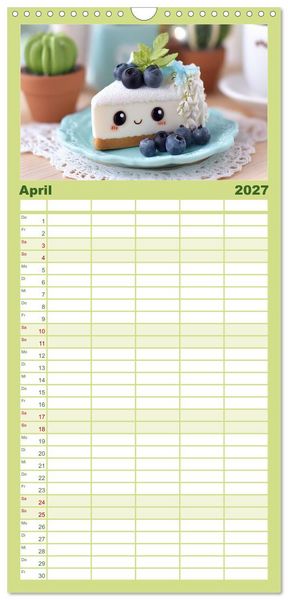 Produktbild: Familienplaner 2027 - Kawaii-Gl&uuml;cksmomente mit 5 Spalten (Wandkalender, 21 x 45 cm) CALVENDO