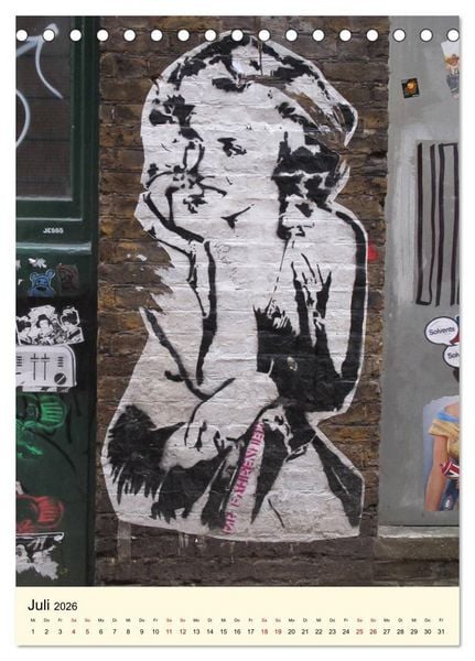 Produktbild: StreetArt London (Tischkalender 2026 DIN A5 hoch), CALVENDO Monatskalender