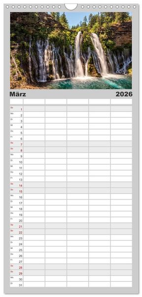 Produktbild: Familienplaner 2026 - USA Deluxe mit 5 Spalten (Wandkalender, 21 x 45 cm) CALVENDO