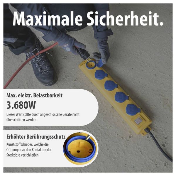 Produktbild: Brennenstuhl 1159900205 Steckdosenleiste mit Schalter Gelb Schutzkontakt 1 St.