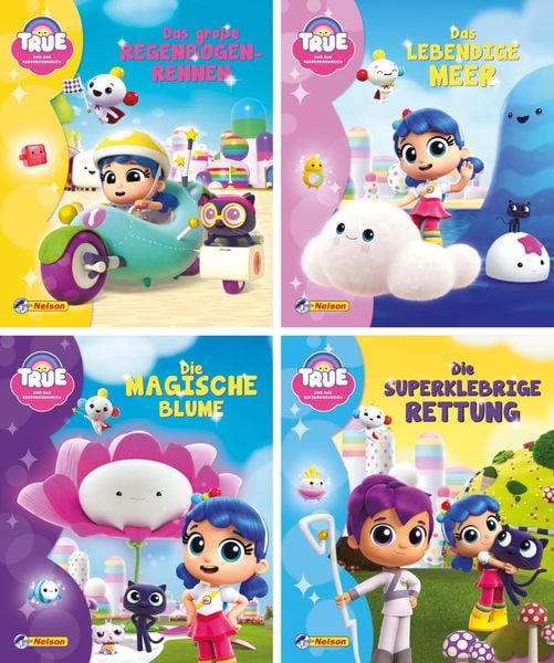 Produktbild: Nelson Mini-B&uuml;cher: 4er True und das Regenbogenreich 1-4