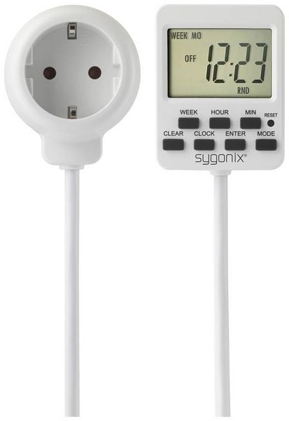Produktbild: Sygonix SY-5178380 Zeitschaltuhr digital Wochenprogramm 3500W Countdown-Funktion, Dauerbetrieb, Programmierfunktion