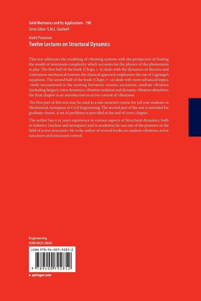 Produktbild: Twelve Lectures on Structural Dynamics