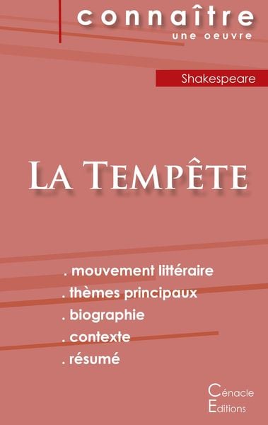 Produktbild: Fiche de lecture La Temp&ecirc;te de William Shakespeare (analyse litt&eacute;raire de r&eacute;f&eacute;rence et r&eacute;sum&eacute; complet)