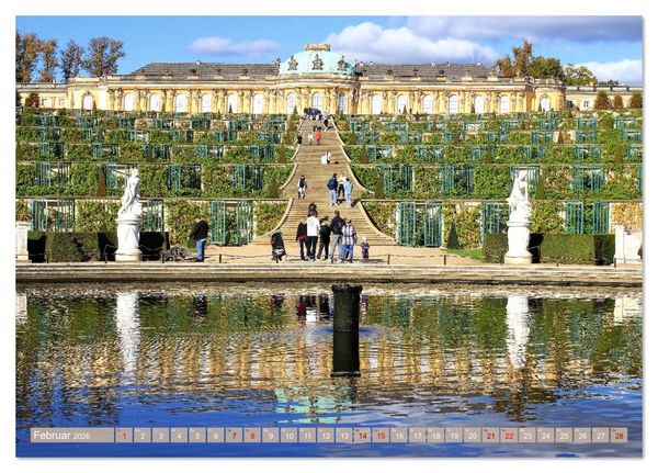 Produktbild: Sanssouci - Ohne Sorge - Schloss und Park (Tischkalender 2026 DIN A5 quer), CALVENDO Monatskalender
