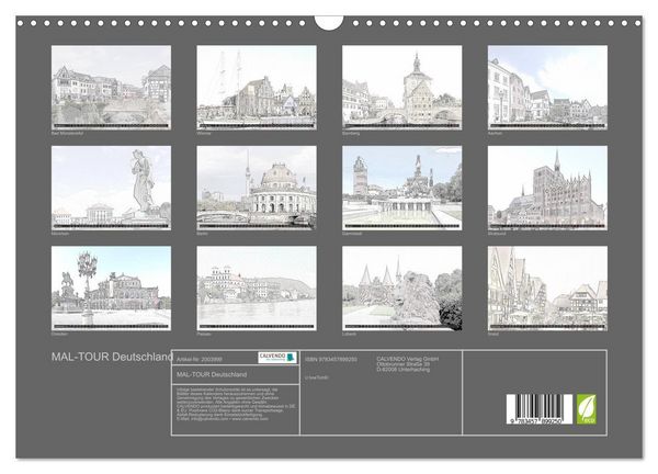 Produktbild: MAL-TOUR Deutschland (Wandkalender 2026 DIN A3 quer), CALVENDO Monatskalender