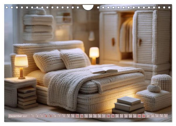 Produktbild: Amigurumi Wohnwelten. Textiles Interior Design mit Charme (Wandkalender 2027 DIN A4 quer), CALVENDO Monatskalender