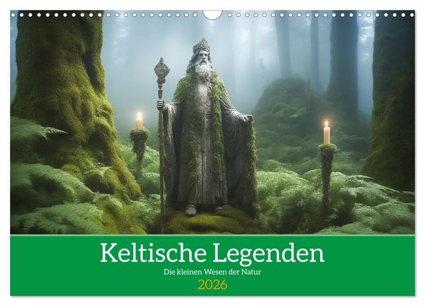 Produktbild: Keltische Legenden - Die kleinen Wesen der Natur (Wandkalender 2026 DIN A3 quer), CALVENDO Monatskalender