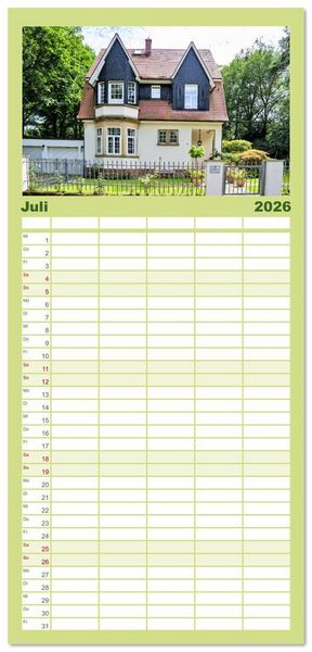 Produktbild: Familienplaner 2026 - Die Villenkolonie in Buchschlag mit 5 Spalten (Wandkalender, 21 x 45 cm) CALVENDO