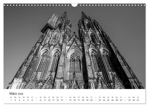 Produktbild: K&ouml;ln - monochrome Ansichten (Wandkalender 2026 DIN A3 quer), CALVENDO Monatskalender