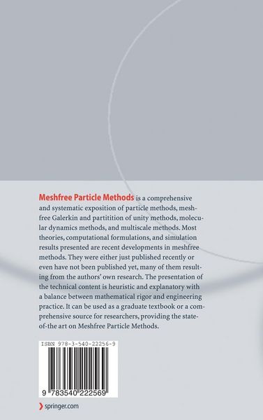 Produktbild: Meshfree Particle Methods