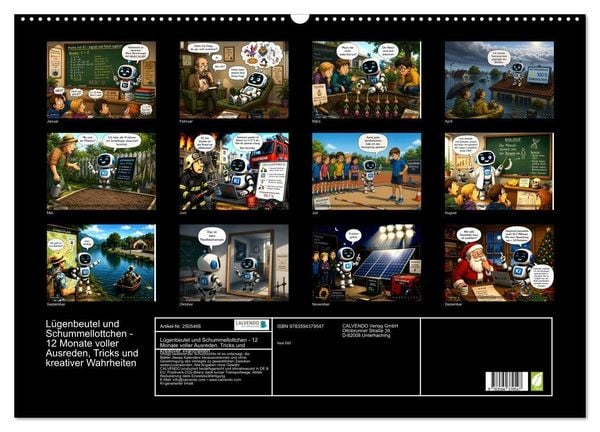 Produktbild: L&uuml;genbeutel und Schummellottchen - 12 Monate voller Ausreden, Tricks und kreativer Wahrheiten (Wandkalender 2027 DIN A2 quer), CALVENDO Monatskalender