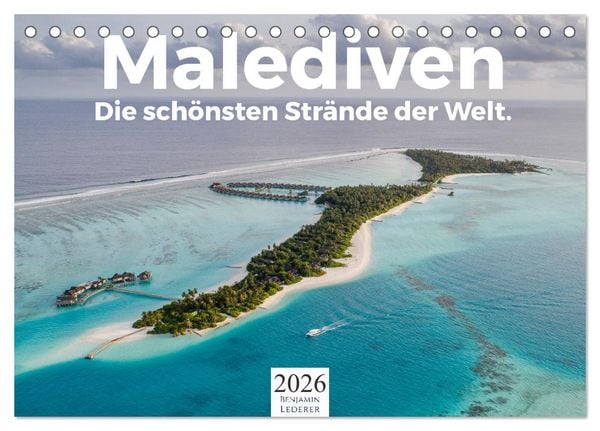 Produktbild: Malediven - Die sch&ouml;nsten Str&auml;nde der Welt. (Tischkalender 2026 DIN A5 quer), CALVENDO Monatskalender