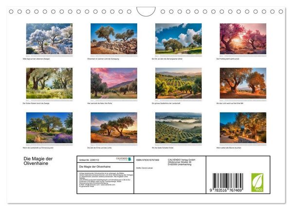 Produktbild: Die Magie der Olivenhaine (Wandkalender 2027 DIN A4 quer), CALVENDO Monatskalender