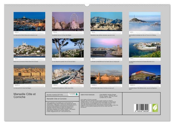 Produktbild: Marseille C&ocirc;te et Corniche (Calendrier mural 2026 DIN A2 vertical) calendrier de bureau