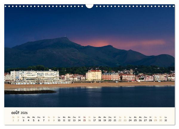 Produktbild: Entre monts et vagues - Une ann&eacute;e au Pays Basque (Calendrier mural 2026 DIN A3 vertical), CALVENDO calendrier mensuel
