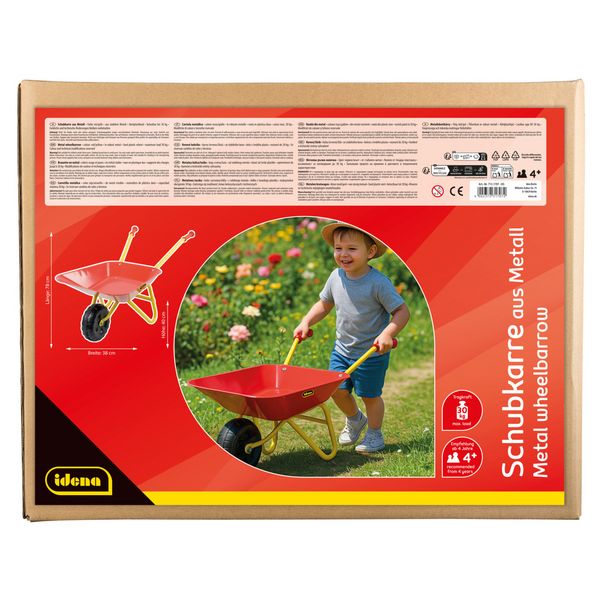 Produktbild: Idena Schubkarre Metall tragkraft 30Kg rot/gelb 78x40x38cm bis 30kg belastbar
