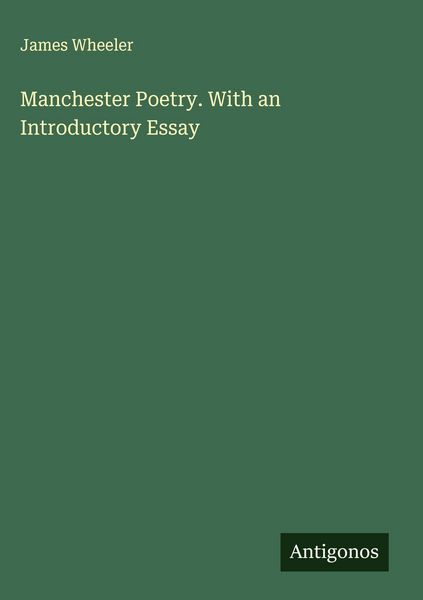 Produktbild: Manchester Poetry. With an Introductory Essay