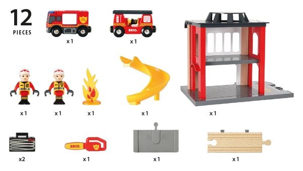 Produktbild: BRIO - Große Feuerwehr-Station mit Einsatzfahrzeug