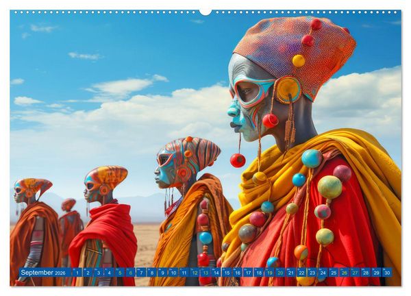 Produktbild: Surrealistische Bilder - Inspiriert von den Massai (Wandkalender 2026 DIN A2 quer), CALVENDO Monatskalender