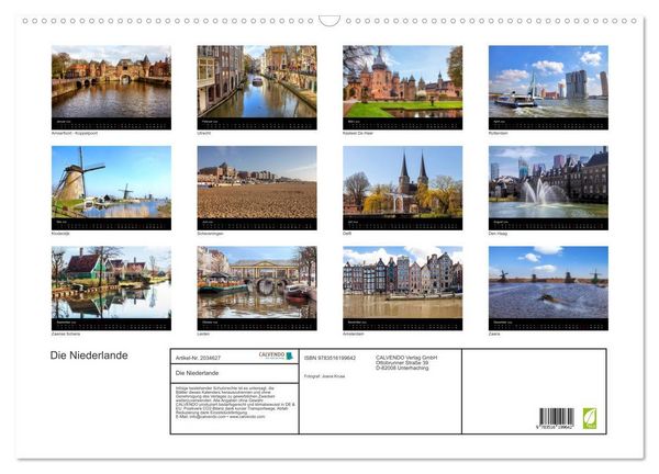 Produktbild: Die Niederlande (Wandkalender 2026 DIN A2 quer), CALVENDO Monatskalender