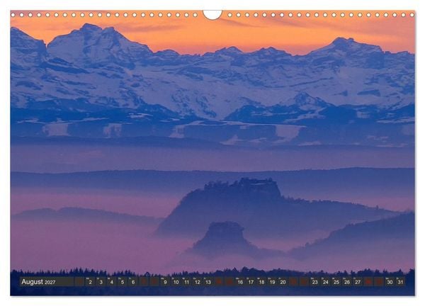 Produktbild: Alpen-Fernsichten von der S&uuml;dwestalb und Oberen Donau (Wandkalender 2027 DIN A3 quer), CALVENDO Monatskalender