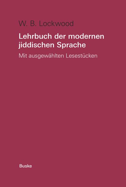 Produktbild: Lehrbuch der modernen jiddischen Sprache