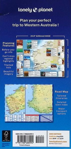 Produktbild: Lonely Planet Western Australia Planning Map