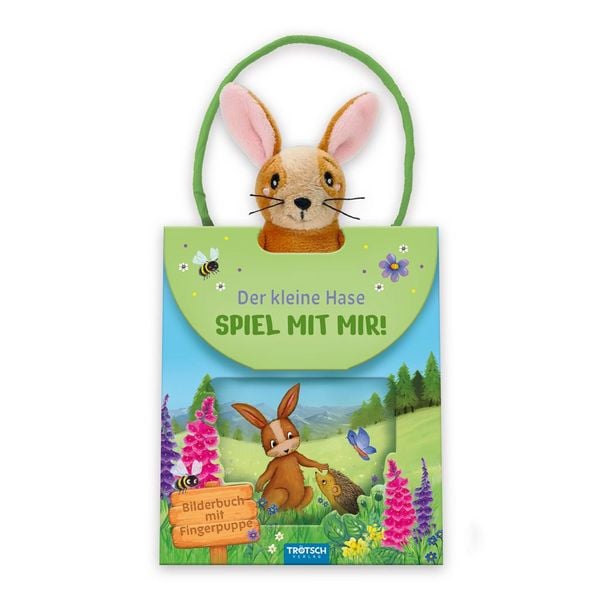 TRÖTSCH - Set: Buch mit Fingerpuppe Der kleine Hase Spiel mit mir| Ab 12 Monaten