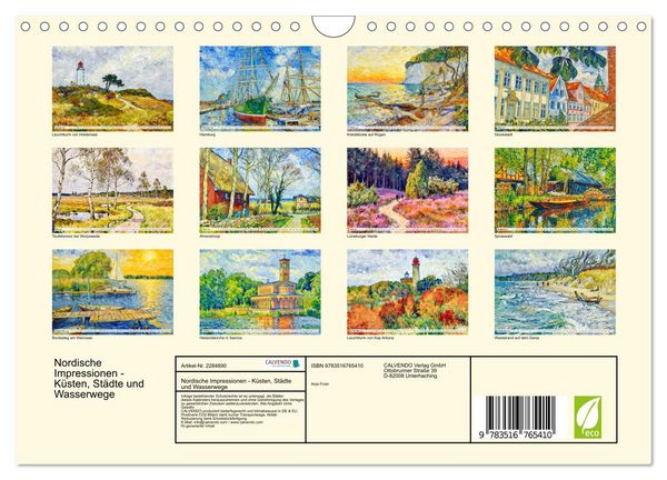 Produktbild: Nordische Impressionen - K&uuml;sten, St&auml;dte und Wasserwege (Wandkalender 2027 DIN A4 quer), CALVENDO Monatskalender