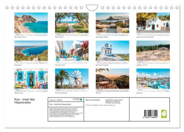 Produktbild: Kos - Insel des Hippokrates (Wandkalender 2026 DIN A4 quer), CALVENDO Monatskalender