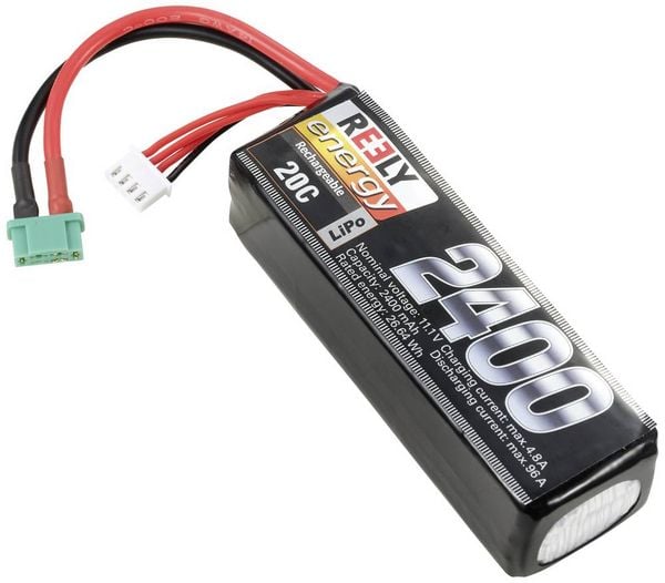 Produktbild: Reely Modellbau-Akkupack (LiPo) 11.1V 2400 mAh Zellen-Zahl: 3 20 C Softcase MPX