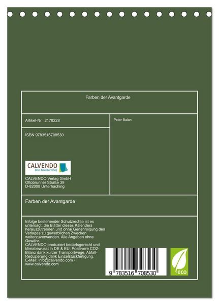 Produktbild: Farben der Avantgarde (Tischkalender 2026 DIN A5 hoch), CALVENDO Monatskalender