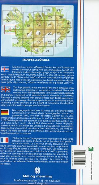 Produktbild: Island Atlaskort 03 Snaefells 1 : 100 000