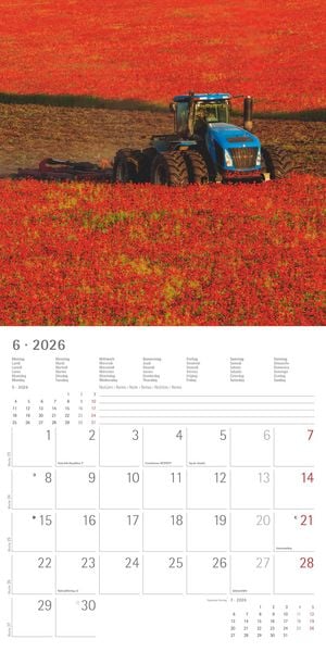 Produktbild: Traktoren 2026 - Broschürenkalender 30x30 cm (30x60 geöffnet) - Kalender mit Platz für Notizen - Tractors - Bildkalender - Wandplaner - Wandkalender
