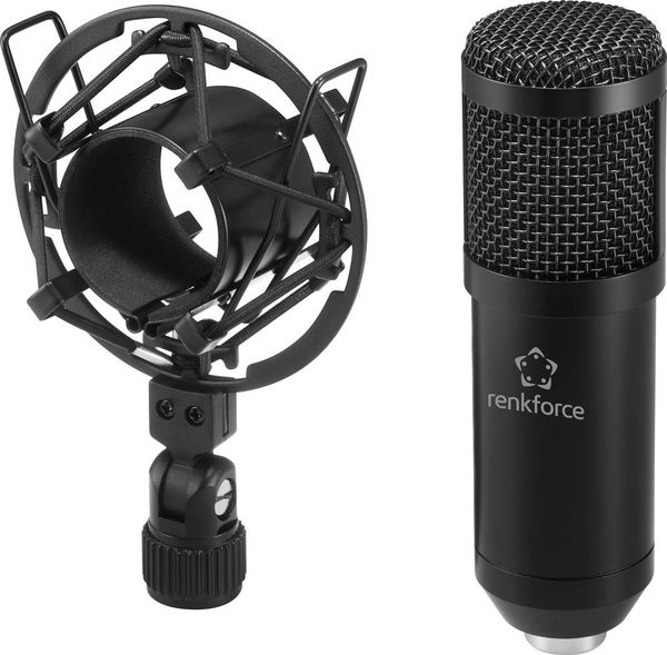 Produktbild: Stand USB-Mikrofon Renkforce RF-MIC-510 &Uuml;bertragungsart (Details):USB inkl. Koffer, inkl Spinne, inkl. Windschutz, inkl. Kabel, inkl. Mikrofoncase