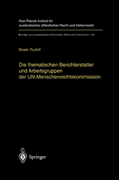 Produktbild: Die thematischen Berichterstatter und Arbeitsgruppen der UN-Menschenrechtskommission