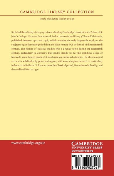 Produktbild: A History of Classical Scholarship - Volume 1