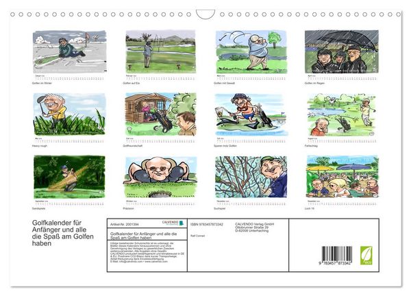 Produktbild: Golfkalender f&uuml;r Anf&auml;nger und alle die Spa&szlig; am Golfen haben (Wandkalender 2026 DIN A3 quer), CALVENDO Monatskalender