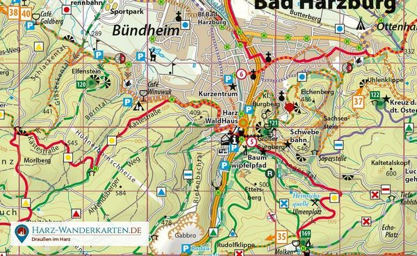 Produktbild: Fahrradkarte Harz