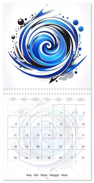 Produktbild: Essence de l'abstraction (Calendrier mural carr&eacute; 2026 30x30 cm) Calendrier double avec une page pour vos prises de notes