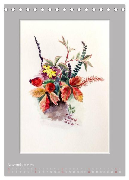 Produktbild: Alpenblumen Aquarelle aus Tirol (Tischkalender 2026 DIN A5 hoch), CALVENDO Monatskalender