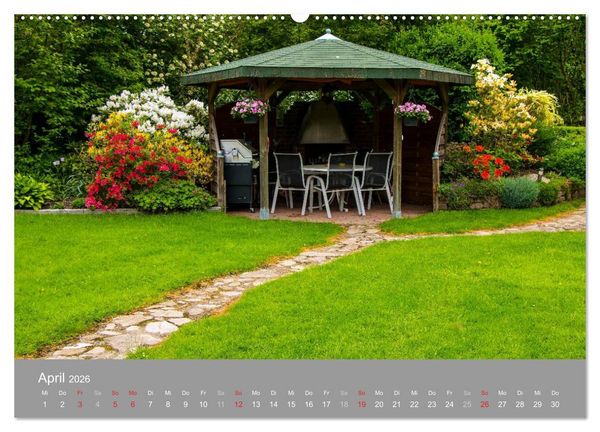 Produktbild: Romantische Garten-Paradiese (Wandkalender 2026 DIN A2 quer), CALVENDO Monatskalender