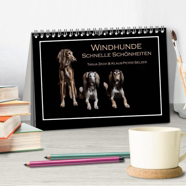 Produktbild: Windhunde - Schnelle Sch&ouml;nheiten (Tischkalender 2026 DIN A5 quer), CALVENDO Monatskalender